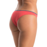 A.A UNDERWEAR Κυλοτάκι Brazil 90% Cotton κοραλί με μαύρο λάστιχο - Image 2