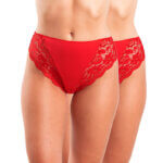 AA-UNDERWEAR Τai Plus με Απαλή Δαντέλα Cotton - Modal 2 τεμάχια Κόκκινο