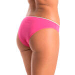 A.A UNDERWEAR Κυλοτάκι χαμηλό Bikini 90% Cotton ροζ με ασημί λάστιχο - Image 2