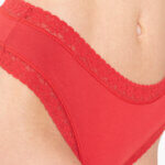 Α.A UNDERWEAR Midi Κυλοτάκι με Δαντέλα Cotton - Modal Κόκκινο - Image 4