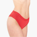 Α.A UNDERWEAR Midi Κυλοτάκι με Δαντέλα Cotton - Modal Κόκκινο