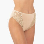 AA UNDERWEAR Tai ψηλό κιλοτάκι με δαντέλα  Cotton - Modal Μπεζ