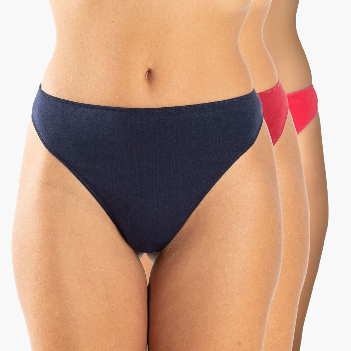 3035-BORDΕΑUX-DRBLU-CORAL A.A UNDERWEAR String Tai Ψηλό 3 τεμάχια Cotton - Modal Σκούρο Μπλε, Μπορντό, Κοραλί - Image 1
