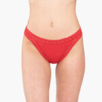 Α.A UNDERWEAR Κυλοτάκι Τάνγκα με λάστιχο Δαντέλα Cotton - Modal Κόκκινο