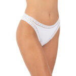 Α.A UNDERWEAR Κυλοτάκι Τάνγκα με λάστιχο Δαντέλα Cotton - Modal Λευκό
