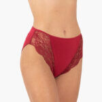 AA-UNDERWEAR Τai με Απαλή Δαντέλα 2 τεμάχια Cotton - Modal  Μπορντώ & Σκούρο Μπλε - Image 5