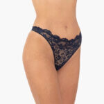 AA-UNDERWEAR String Κυλοτάκι Δαντέλα Σκούρο Μπλε