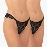 AA-UNDERWEAR Brazil Κυλοτάκι Δαντέλα 2 τμχ Μαύρο