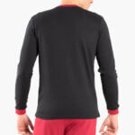 AA-UNDERWEAR Μπλούζα Πιτζάμας Plus Ανδρική Interlock Μαύρο με Μπορντό - Image 2