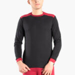 AA-UNDERWEAR Μπλούζα Πιτζάμας Plus Ανδρική Interlock Μαύρο με Μπορντό - Image 3