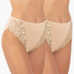 AA-UNDERWEAR Tai Plus με Απαλή Δαντέλα Cotton - Modal 2 τεμάχια Μπεζ