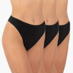 Α.A UNDERWEAR String ψηλό Tai Cotton - Modal 3 τεμάχια Μαύρα