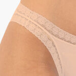 Α.A UNDERWEAR Κυλοτάκι Τάνγκα με λάστιχο Δαντέλα Cotton - Modal Μπεζ - Image 2