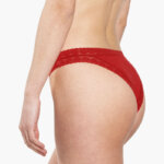 Α.A UNDERWEAR Κυλοτάκι Τάνγκα με λάστιχο Δαντέλα Cotton - Modal Μπορντό - Image 3