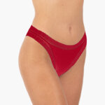 Α.A UNDERWEAR Κυλοτάκι Τάνγκα με λάστιχο Δαντέλα Cotton - Modal Μπορντό - Image 2
