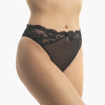AA-UNDERWEAR Brazil Κιλοτάκι Τούλι με Δαντέλα, Μαύρο