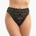 Α.A UNDERWEAR Κιλοτάκι Tai plus Lace Cotton - Modal Μαύρο