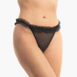 A.A UNDERWEAR String Μαύρο με Διάφανο Ύφασμα και Δαντέλα