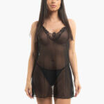 Α.A UNDERWEAR Babydoll από Διάφανο Ύφασμα και διακόσμηση Floral - Image 4