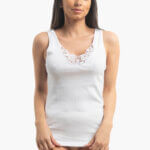 A.A UNDERWEAR Φανελάκι Φαρδιά Τιράντα Με Μοτίφ Cotton Λευκό