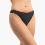 A.A UNDERWEAR Κυλοτάκι Brazil 90% Cotton Μαύρο με κοραλί λάστιχο στη μέση - Image 3