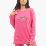 A.A UNDERWEAR Πιτζάμα Γυναικεία 100% Cotton Ιnterlock Ροζ με Σχέδιο meow
