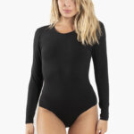 AA-UNDERWEAR Κορμάκι Μακρυμάνικο Γυναικείο Cotton - Modal Μαύρο