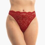 AA-UNDERWEAR String Ψηλό Κιλοτάκι Δαντέλα Μπορντό
