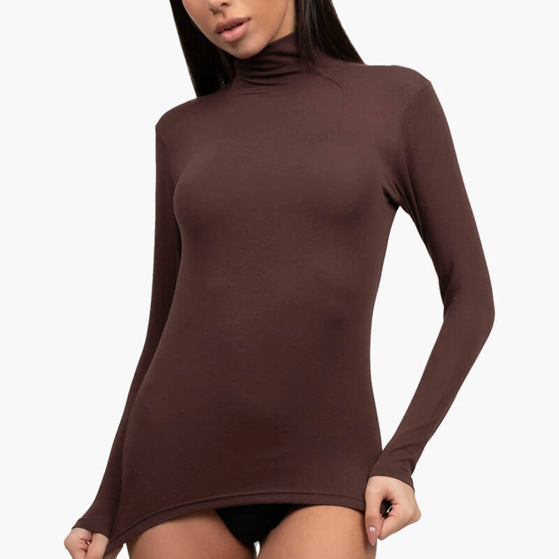 20-ZIVAGKO-BROWN-FRONT-N1 Α.A UNDERWEAR Ζιβάγκο Μακρυμάνικο Cotton - Modal Καφέ - Image 1