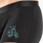 AA-UNDERWEAR Boxer Ανδρικό cotton-modal Μαύρο με στάμπα Vespa - Image 2