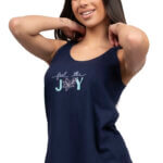 A.A UNDERWEAR Πιτζάμα Γυναικεία 100% Cotton Μπλε Joy - Image 3