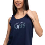 A.A UNDERWEAR Πιτζάμα Γυναικεία 100% Cotton Μπλε Love - Image 3