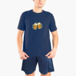 Α.A UNDERWEAR Πιτζάμα Ανδρική Καλοκαιρινή Cotton Μπλε Beer
