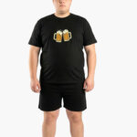Α.A UNDERWEAR Πιτζάμα Ανδρική Καλοκαιρινή Cotton Μαύρο Beer