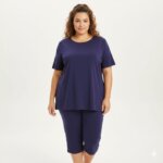 A.A UNDERWEAR Γυναικεία Πιτζάμα Plus Size Κοντομάνικη – 100% Βαμβακερή & Δροσερή – Ελληνικής Κατασκευής