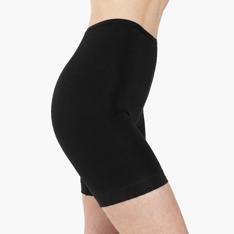 LONG-MINI-BLACK-PL-LOW AA-UNDERWEAR Long mini κιλότα με πόδι Cotton Μαύρο - Image 1